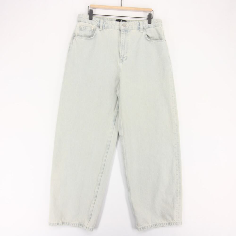 Represent Jeans Mens 32 Blue Bleach Wash Baggy Wide Leg Denim Streetwear